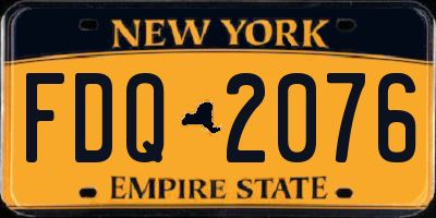 NY license plate FDQ2076
