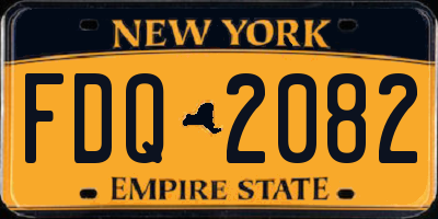 NY license plate FDQ2082