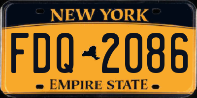 NY license plate FDQ2086