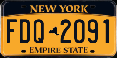 NY license plate FDQ2091