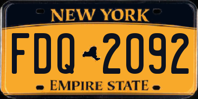 NY license plate FDQ2092