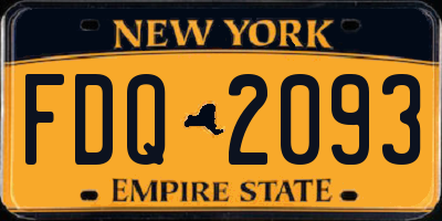 NY license plate FDQ2093