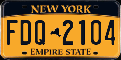 NY license plate FDQ2104