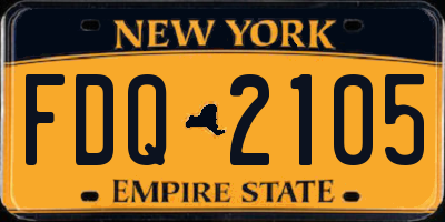 NY license plate FDQ2105