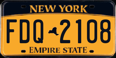 NY license plate FDQ2108