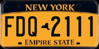 NY license plate FDQ2111