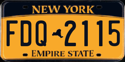 NY license plate FDQ2115