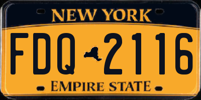 NY license plate FDQ2116