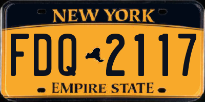 NY license plate FDQ2117