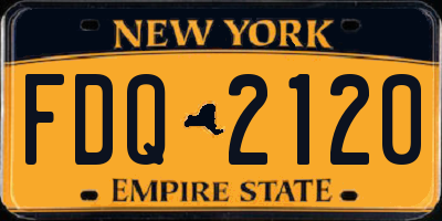 NY license plate FDQ2120