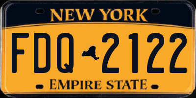 NY license plate FDQ2122