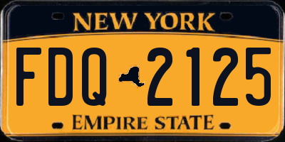 NY license plate FDQ2125