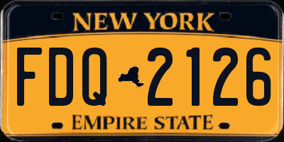 NY license plate FDQ2126