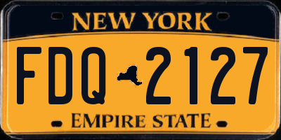 NY license plate FDQ2127