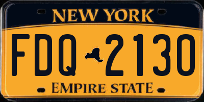 NY license plate FDQ2130