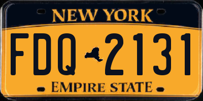 NY license plate FDQ2131