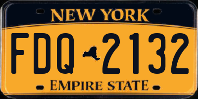NY license plate FDQ2132