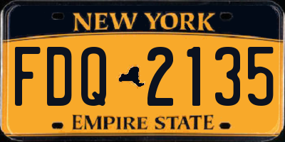 NY license plate FDQ2135