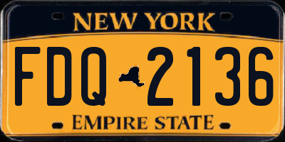 NY license plate FDQ2136