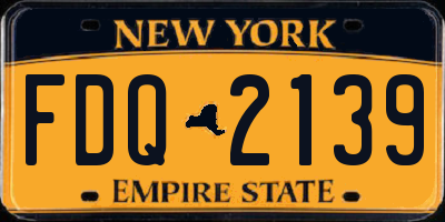 NY license plate FDQ2139