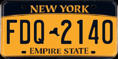 NY license plate FDQ2140