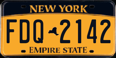 NY license plate FDQ2142