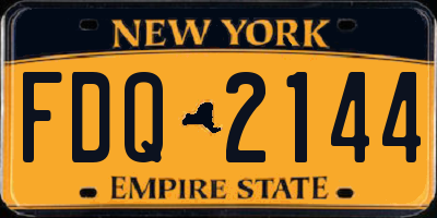 NY license plate FDQ2144
