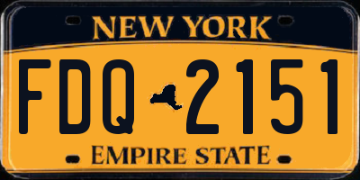 NY license plate FDQ2151