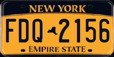 NY license plate FDQ2156