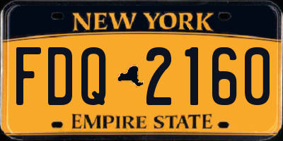 NY license plate FDQ2160