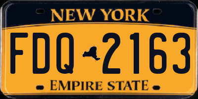 NY license plate FDQ2163