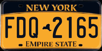NY license plate FDQ2165