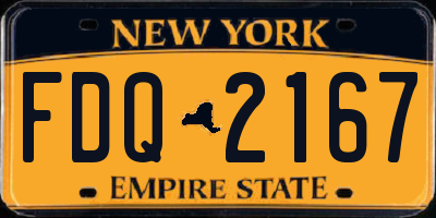 NY license plate FDQ2167