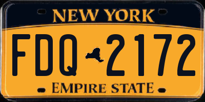 NY license plate FDQ2172