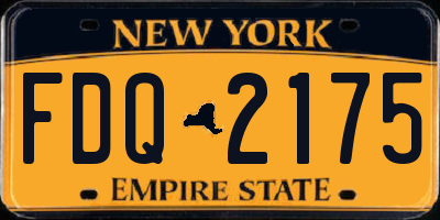 NY license plate FDQ2175
