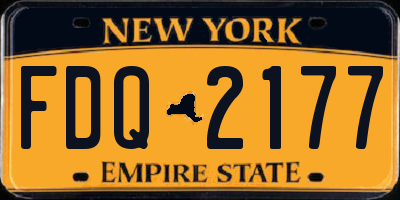 NY license plate FDQ2177