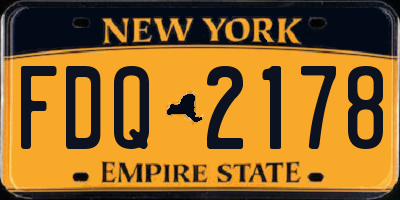 NY license plate FDQ2178