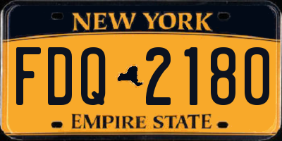NY license plate FDQ2180