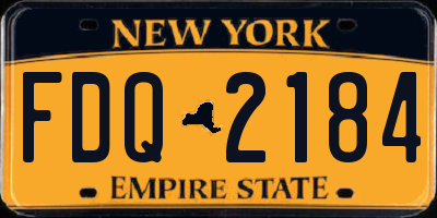 NY license plate FDQ2184