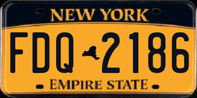 NY license plate FDQ2186