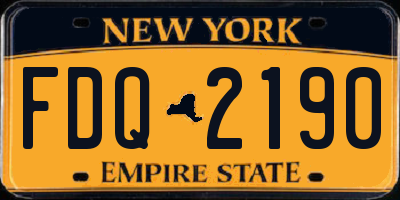 NY license plate FDQ2190