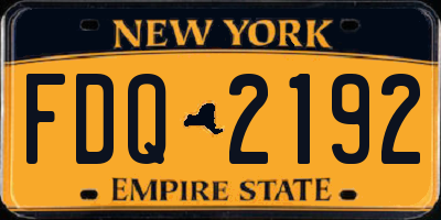 NY license plate FDQ2192