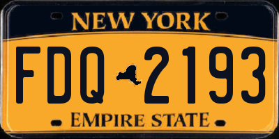 NY license plate FDQ2193