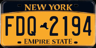 NY license plate FDQ2194