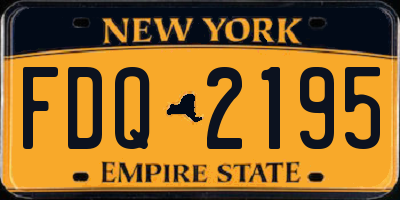 NY license plate FDQ2195