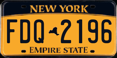 NY license plate FDQ2196