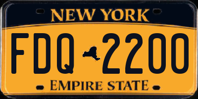 NY license plate FDQ2200