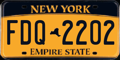 NY license plate FDQ2202