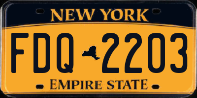 NY license plate FDQ2203