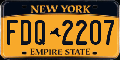 NY license plate FDQ2207